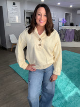 Load image into Gallery viewer, Soft Touch Loose Fit Top With Buttoned Shawl
