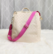 Load image into Gallery viewer, Checker Backpack Convertible Bag Pink Strap
