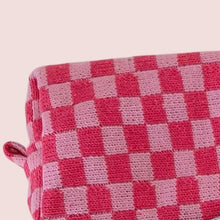 Load image into Gallery viewer, Checker Check Make Up Zipper Travel Cosmetic Bag
