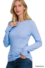 Load image into Gallery viewer, Ribbed Long Sleeve Round Neck Top
