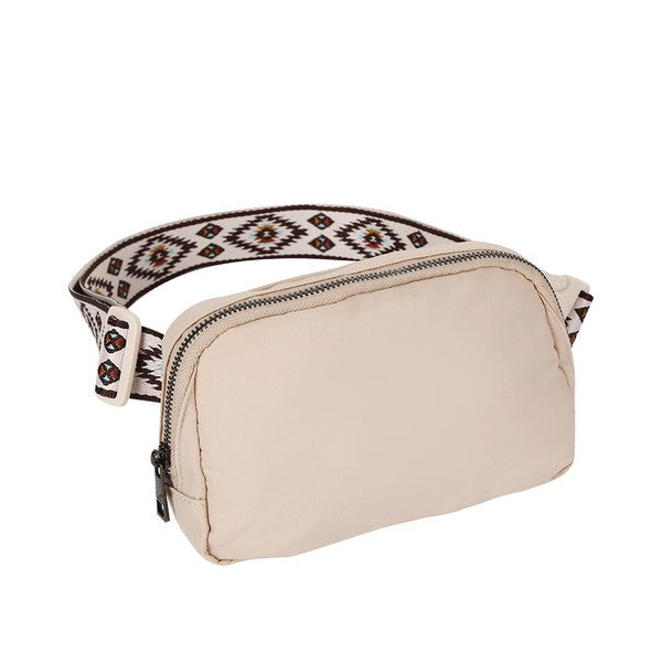 Aztec Strap Trendy Sling Bag (Tan)
