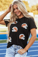 Load image into Gallery viewer, Sequin Football Helmet Tee
