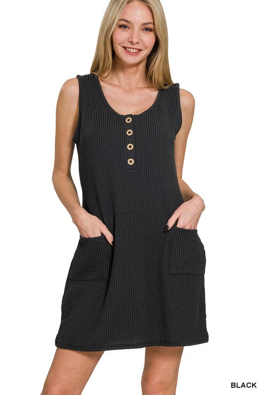 Corded Ribbed Tank Mini Dress