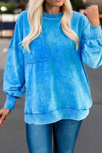 Load image into Gallery viewer, Acid Washed Pocket Pullover Sweatshirt
