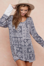 Load image into Gallery viewer, Aztec Print French Terry Top
