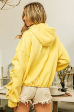 Load image into Gallery viewer, Ruched Sleeve Vintage Washed Fleece Hoodie
