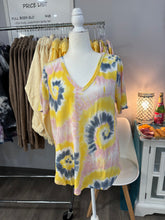 Load image into Gallery viewer, Tie Dye Terry V-Neck Top

