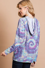Load image into Gallery viewer, Brushed Circular Tie Dye Print Terry Hoodie
