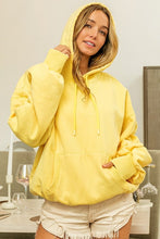 Load image into Gallery viewer, Ruched Sleeve Vintage Washed Fleece Hoodie
