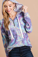 Load image into Gallery viewer, Brushed Circular Tie Dye Print Terry Hoodie
