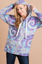 Load image into Gallery viewer, Brushed Circular Tie Dye Print Terry Hoodie
